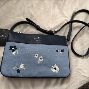 Kate Spade Navy and Light Blue Floral Bag